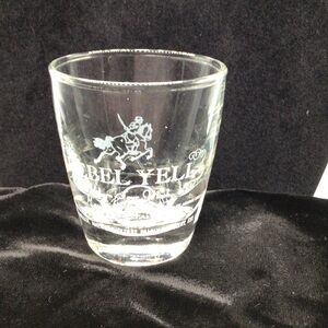 Rebel Yell Clear Etched Shot Glass Tumbler